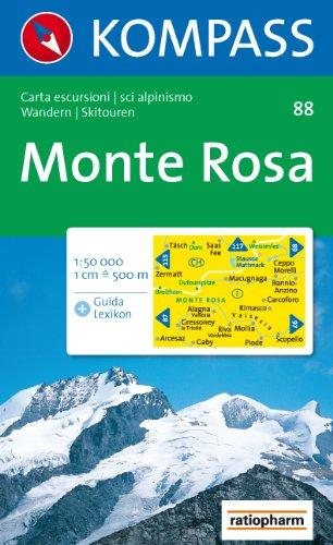 Monte Rosa: Wander- und Skitourenkarte. Carta escursionistica, scialpinistica. 1:50.000