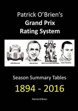 Patrick O’Brien’s Grand Prix Rating System: Season Summary Tables 1894 – 2016