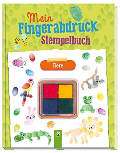 Mein Fingerabdruck-Stempelbuch Tiere: Mit vierfarbigem Stempelkissen