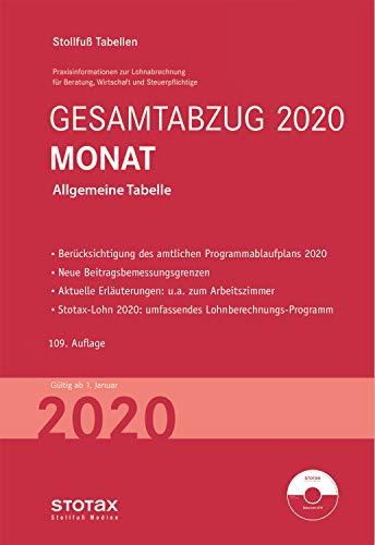 Tabelle, Gesamtabzug 2020 Monat - Sonderausgabe Juli: Bundesweit gültige Ausgabe