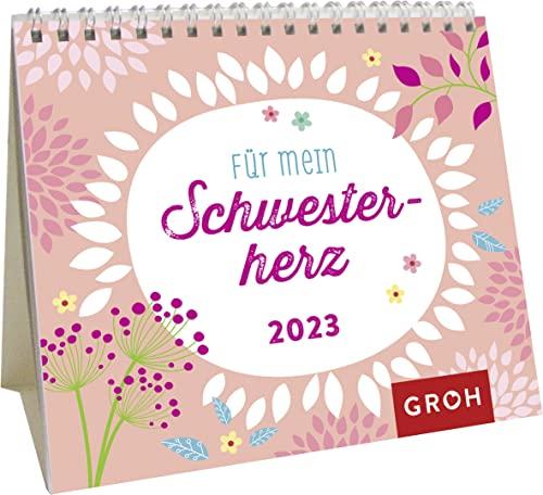 Für mein Schwesterherz 2023: Mini-Monatskalender. Kleiner Aufstellkalender mit Monatskalendarium