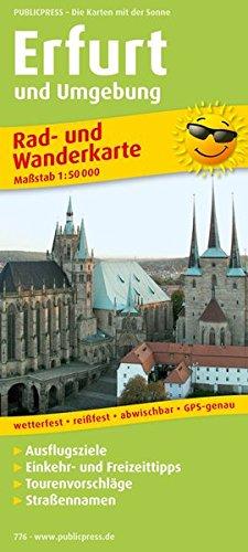 Erfurt und Umgebung: Rad- und Wanderkarte mit Ausflugszielen, Einkehr- & Freizeittipps,  Straßennamen, wetterfest, reißfest, abwischbar, GPS-genau. 1:50000