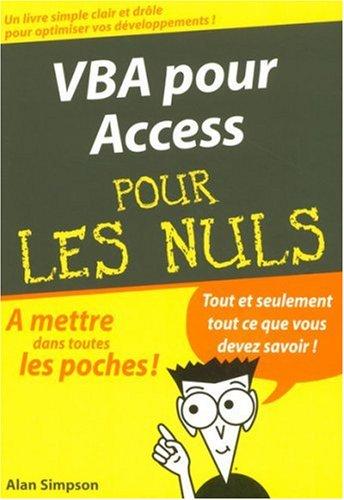 VBA pour Access pour les nuls