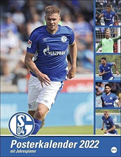 Schalke 04 Posterkalender 2022 - Bundesliga - Wandkalender mit Monatskalendarium und Jahresübersicht - 34 x 44 cm