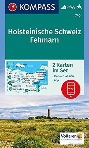 Holsteinische Schweiz, Fehmarn: 2 Wanderkarten 1:40000 im Set inklusive Karte zur offline Verwendung in der KOMPASS-App. Fahrradfahren. Reiten. (KOMPASS-Wanderkarten, Band 740)