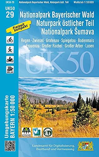 UK50-29 Nationalpark Bayerischer Wald, Naturpark östlicher Teil, Nationalpark Sumava: Regen, Zwiesel, Grafenau, Spiegelau, Bodenmais, Frauenau, Großer ... Karte Freizeitkarte Wanderkarte)