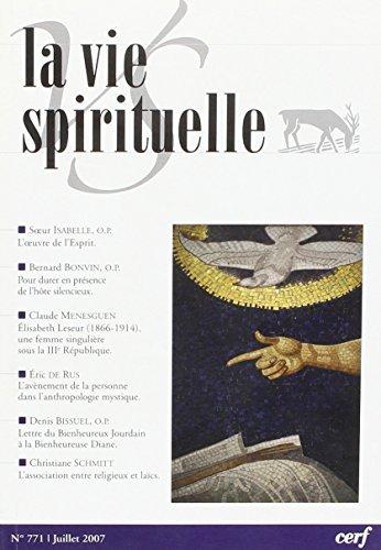 La Vie Spirituelle numéro 771