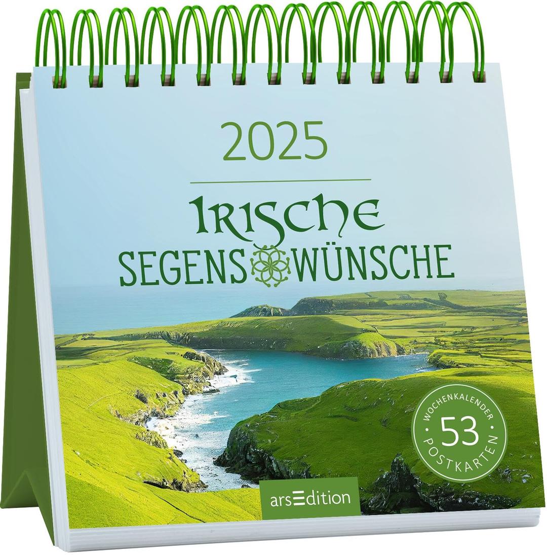 Postkartenkalender Irische Segenswünsche 2025: Wochenkalender 2025, 53 Postkarten für Sehnsuchtsmomente