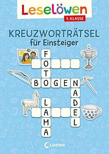 Leselöwen Kreuzworträtsel für Einsteiger - 1. Klasse (Himmelblau): Rätsel-Spaß zum Lesen- und Schreibenlernen für Kinder ab 6 Jahren (Leselöwen Rätselwelt)