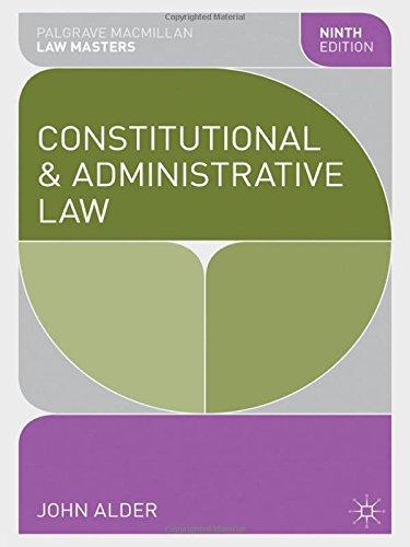 Constitutional and Administrative Law (Palgrave Macmillan Law Masters)