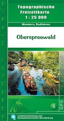 Topographische Freizeitkarte Oberspreewald. 1:25 000. Wandern, Radfahren. Oberspreewald