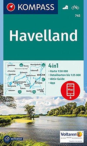 Havelland: 4in1 Wanderkarte 1:50000 mit Aktiv Guide und Detailkarten inklusive Karte zur offline Verwendung in der KOMPASS-App. Fahrradfahren. (KOMPASS-Wanderkarten, Band 745)