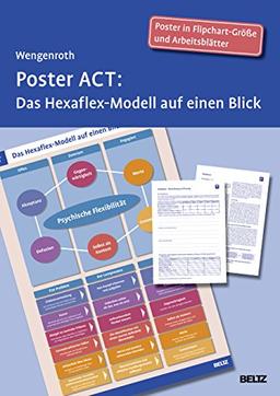 Poster ACT: Das Hexaflex-Modell auf einen Blick. Poster in Flipchart-Größe und Arbeitsblätter in der Sammelmappe. Format Poster: 68 x 99 cm