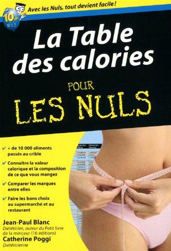 Table des calories pour les nuls