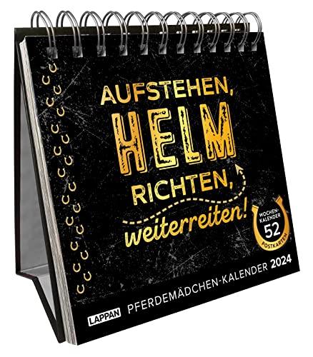 Aufstehen, Helm richten, weiterreiten! Pferdemädchen-Kalender 2024: Kalender mit 53 Postkarten für echte Pferde-Fans