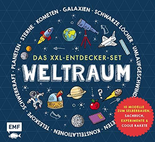 Das XXL-Entdecker-Set – Weltraum: Mit 10 Modellen zum Selberbauen, Sachbuch, Experimenten und cooler Rakete: Rakete mit Startrampe, Space Shuttle, ... Sonnenfinsternis, Nachthimmelmodell