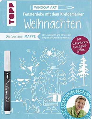 Vorlagenmappe Fensterdeko mit dem Kreidemarker - Weihnachten von Pia Pedevilla. Inkl. Original Kreidemarker von Kreul und Schablonen: 7 Vorlagenbögen ... Schablonen plus sämtliche Motive als Download