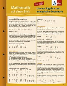 Mathematik auf einen Blick. Lineare Algebra und Analytische Geometrie. (Lernmaterialien)