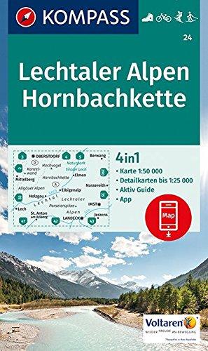 Lechtaler Alpen, Hornbachkette: 4in1 Wanderkarte 1:50000 mit Aktiv Guide und Detailkarten inklusive Karte zur offline Verwendung in der KOMPASS-App. ... Langlaufen. (KOMPASS-Wanderkarten, Band 24)