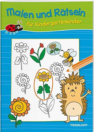 Malen und Rätseln für Kindergartenkinder (Blau): Suchen, Zählen, Zuordnen, Verbinden ab 3 Jahren (Rätsel, Spaß, Spiele)