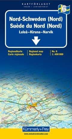 Kümmerly & Frey Karten, Nord-Schweden (Nord): Lulea - Narvik - Kiruna. (Schweden Blatt 6): Sorsele, Narvik, Kiruna (Regional Maps - Sweden)