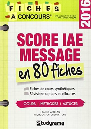 Score IAE Message en 80 fiches : 2016