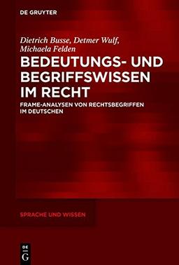 Bedeutungs- und Begriffswissen im Recht: Frame-Analysen von Rechtsbegriffen im Deutschen (Sprache und Wissen (SuW), Band 34)