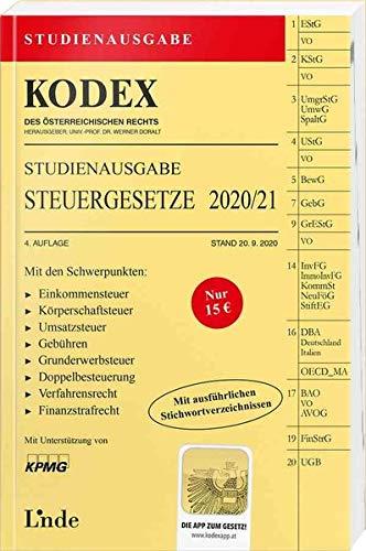 KODEX Studienausgabe Steuergesetze 2020/21: Studienausgabe (Kodex des Österreichischen Rechts)