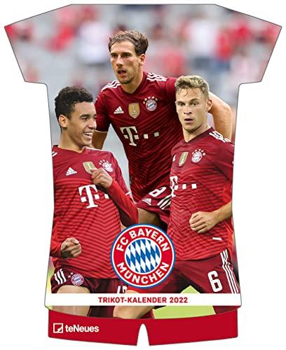 FC Bayern München 2022 - Trikotkalender - Wand-Kalender - Fan-Kalender - Fußball-Kalender - 34,1x42 - Sport