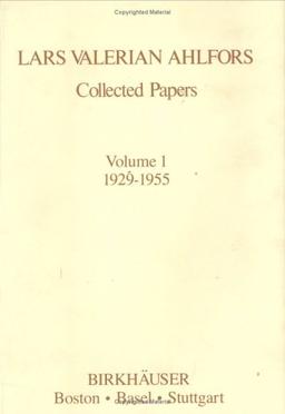 Lars Valerian Ahlfors: Collected Papers, 1929-1955 (Contemporary Mathematicians)