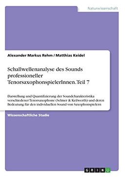 Schallwellenanalyse des Sounds professioneller TenorsaxophonspielerInnen. Teil 7: Darstellung und Quantifizierung der Soundcharakteristika ... den individuellen Sound von Saxophonspielern