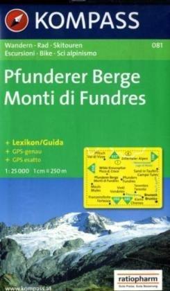 Pfunderer Berge / Monti di Fundre 1 : 25 000: Wander-, Bike- und Skitourenkarte. GPS-genau