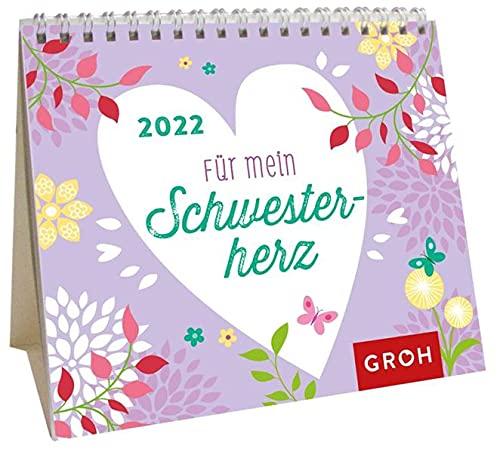 Für mein Schwesterherz 2022: Mini-Monatskalender. Kleiner Aufstellkalender mit Monatskalendarium