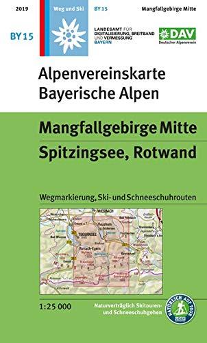 Mangfallgebirge Mitte, Spitzingsee, Rotwand: Wegmarkierung, Ski- und Schneeschuhrouten (Alpenvereinskarten)