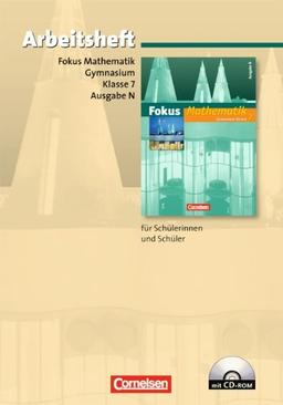 Fokus Mathematik - Gymnasium - Ausgabe N: 7. Schuljahr - Arbeitsheft mit eingelegten Lösungen und CD-ROM