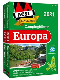 ACSI Internationaler Campingführer Europa 2021: in 2 Bänden inkl. Ermässigungskarte und ACSI Camping Europa-App Rabattcode. (Hallwag Promobil)