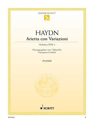 Arietta con Variazioni: Hob. XVII:2. Klavier.: Hob. XVII:2. piano. (Edition Schott Einzelausgabe)