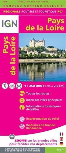 Pays de la Loire 2015. 1 : 250 000: Réseau autoroutier gratuit et payant. Index des villes principales. Informations touristiques détaillées