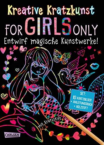 Kreative Kratzkunst: For Girls Only: Set mit 10 Kratzbildern, Anleitungsbuch und Holzstift