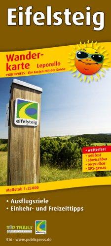 Wanderkarte Eifelsteig: mit Ausflugszielen, Einkehr- & Freizeittipps, wetterfest, reissfest, abwischbar, GPS-genau. 1:25000: Mit Ausflugszielen, Einkehr- & Freizeittipps. GPS-genau