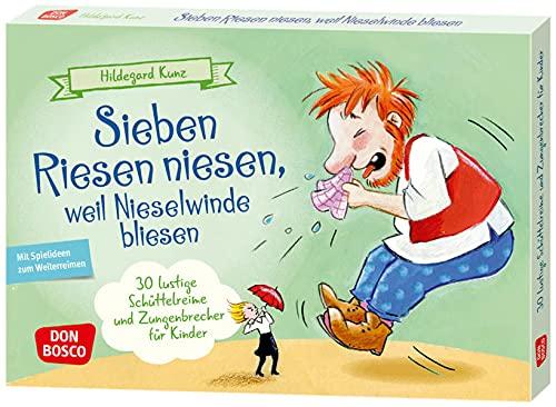 Sieben Riesen niesen, weil Nieselwinde bliesen: 30 lustige Schüttelreime und Zungenbrecher für Kinder. Sprachförderung mit Spaß für Kita & Schule. ... Ideen für Kindergruppen auf DIN-A5-Karten)