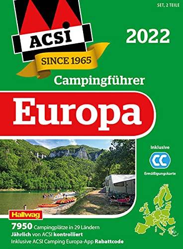 ACSI Campingführer Europa 2022: in 2 Bänden inkl. ACSI CampingCard Ermässigungskarte und ACSI Camping Europa-App Rabattcode (Hallwag ACSI Führer)