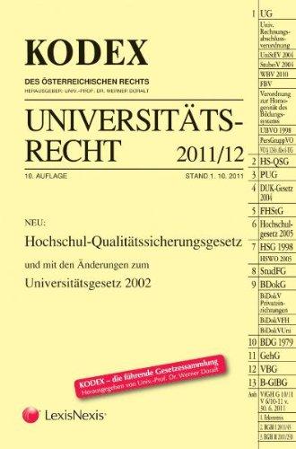 KODEX Universitätsrecht: 2011/12