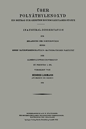 Über Polyäthylenoxyd: Ein Beitrag zur Kenntnis Hochmolekularer Stoffe