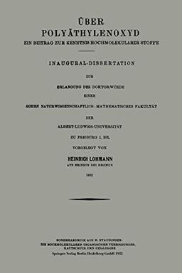 Über Polyäthylenoxyd: Ein Beitrag zur Kenntnis Hochmolekularer Stoffe