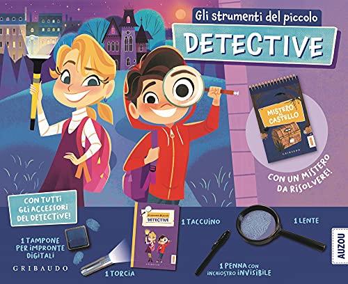 Gli strumenti del piccolo detective. Ediz. a colori. Con lente di ingrandimento. Con penna con inchiostro invisibile. Con taccuino. Con tampone. Con torcia (Giochi creativi)