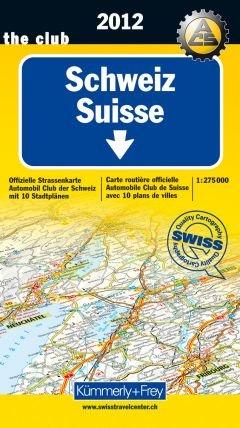 Schweiz ACS 2012 1:275.000: Offizielle Karte des ACS mit 10 Stadtplänen