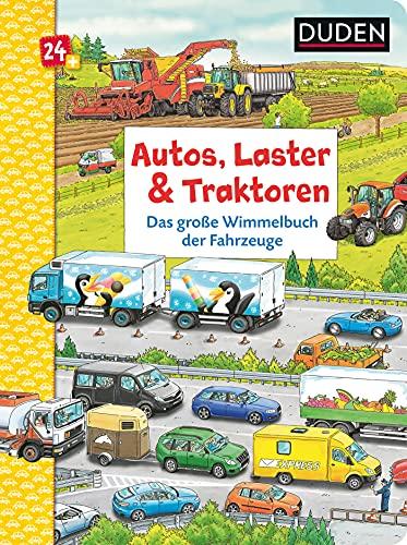 Duden 24+: Autos, Laster & Traktoren: Das große Wimmelbuch der Fahrzeuge (DUDEN Pappbilderbücher 24+ Monate, Band 4)