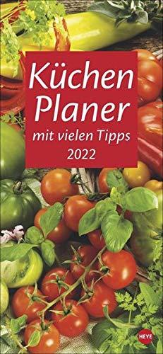 Küchenplaner 2022 - Wandkalender mit vielen Tipps - Monatskalendarium mit Platz für Eintragungen/Notizen - 16 x 34,7 cm