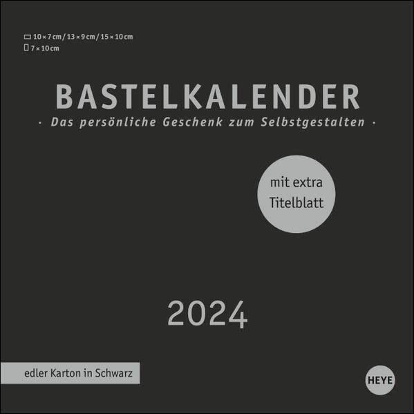 Premium-Bastelkalender schwarz klein 2024